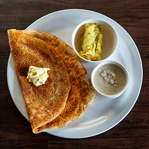 Butter Dosa With Coconut Chutney